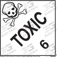 JJ KELLER DOT Container Placard: Toxic, 10 3/4 in x 10 3/4 in, 10 3/4 in Label Ht, Tagboard, Placard (MPN 1682). Key specifications — Brand: JJ KELLER; Message: Toxic.