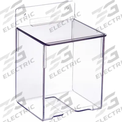 CONDOR Hairnet Dispenser: Table/Wall, 4 3/4 in x 4 5/8 in x 7 1/8 in, PETG - Hinged Top Dispensers for Bulk Protective Clothing