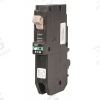 EATON Circuit Breaker: 20 A, 120/240V AC, Single Phase, 10kA at 120/240V AC, Type CH Loadcenters (MPN CHFP120DF). Key specifications — attr195951: 20 A; attr195952: 120/240V AC; attr195953: Single; attr195954: 10kA at 120/240V AC; attr195958: Arc & Ground Fault Circuit Interrupter with Plug-On Neutral; attr195955: Type CH Loadcenters; attr211136: EATON.