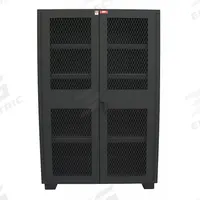 JAMCO Storage Cabinet: 36 in x 18 in x 78 in, 4 Adj Shelves, Swing Handle & Padlock Hasp, Legs (MPN DM136BL). Key specifications — Brand: JAMCO; Body Panel Type: Ventilated; Base Type: Legs; Cabinet Color: Black; Frame Assembled: Assembled.