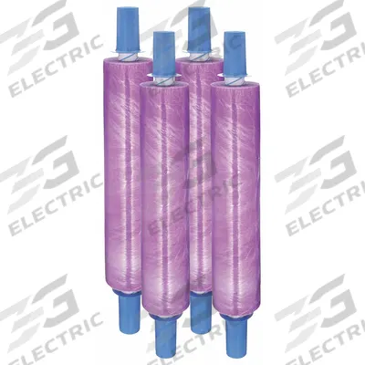 GOODWRAPPERS Stretch Wrap Film: 80 ga Gauge, 30 in Overall Wd, 1,000 ft Overall Lg, Purple - Handle with Brake Stretch Wrap