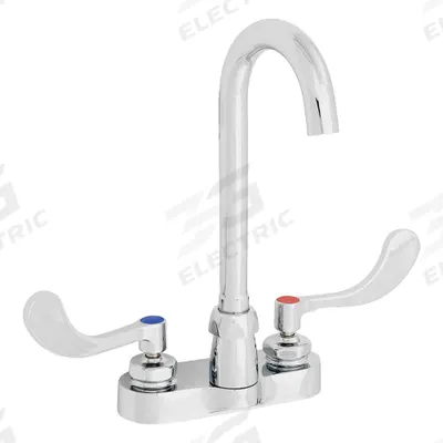 ZURN Gooseneck Kitchen/Bathroom Faucet: AquaSpec, Cast Brass, Chrome Finish - Centerset Handle Bathroom Faucets