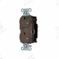 HUBBELL Receptacle: Hospital Grade, Duplex, 5-20R, Brown, 125V AC, 20 A, 2 Pole / 3 Wire (MPN 8300STTR)