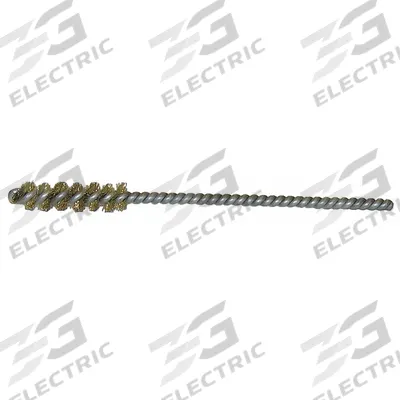 WEILER Round Tube Brush: Single Stem, Brass, 1/4 in Dia, 0.004 in Fill Dia, 1/8 in Stem Dia - Blind Hole-Cleaning Brushes for Soft Metals