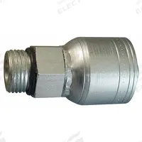 AEROQUIP Hydraulic Crimp Fitting: Steel x Steel, Straight, -20 For Hose Dash Size, Male x Genderless (MPN 4SA20MB20). Key specifications — Fitting Gender: Male x Genderless; Fitting Connection Type: ORB x Crimp; Thread Size: 1-5/8"-12; For Hose Dash Size: -20; Brand: AEROQUIP.