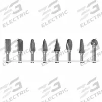 CLE-LINE Carbide Bur Set: 1/4" Shank, Double Cut, 1/2" Head Dia, 8 pc (MPN C17771). Key specifications — Trade Number: SD-5; Brand: CLE-LINE.