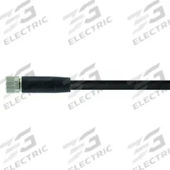Cordset: M8 Female Straight X Bare Wire, 4 Pins, Black, PVC, 1.5 m Cable Lg, 24 AWG Wire Size (MPN 7000-08061-6110150). Key specifications — Cable Jacket Color: Black; End 1 Mounting Orientation: Straight; End 1 Gender: Female; End 1 Connection Type: M8; Cable Jacket Material: PVC; Brand: MURRELEKTRONIK; IP Rating: IP66K; End 2 Connection Type: Bare Wire.