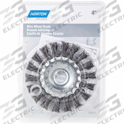 APPROVED VENDOR Wire Wheel Brush: Twisted Steel, 4" Dia x 5/16" Wd, 5/8" Arbor - Heavy-Cleaning Brushes for Contoured Carbon Steel Surfaces