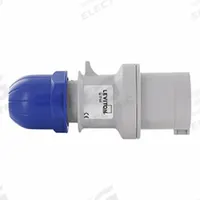 LEVITON Pin and Sleeve Plug: Blue, 200/250V AC, Single Phase, 32 A, 3 Pole, 4 Wire, IEC Grounding (MPN S332-P9). Key specifications — Brand: LEVITON; Voltage Rating: 200/250V AC.