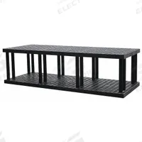 STRUCTURAL PLASTICS Plastic Shelving: 96 in x 36 in, 27 in Overall Ht, 2 Shelves (MPN S9636B). Key specifications — Resistance Properties: Corrosion-Resistant; Frame Material: Plastic; Shelving Material: High Density Polyethylene; Brand: STRUCTURAL PLASTICS.
