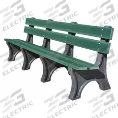 ULTRASITE Outdoor Bench: Colonial, 96 in Overall Lg, 33 1/2 in Overall Ht, Green, Black (MPN PB 8GRECOLE). Key specifications — Manufacturer Part Number: PB 8GRECOLE; Brand: ULTRASITE; Frame Color: Black; Product Type: Outdoor Bench; Seat Color: Green; Series: Colonial.