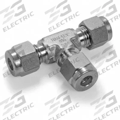 HAM-LET Compression Tee Fitting: 5/16 in OD x 5/16 in OD x 5/16 in OD Fitting Size - Double-Ferrule Stainless Steel Fittings
