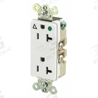 BRYANT Receptacle: Hospital Grade, Decorator Duplex, 5-20R, White, 125V AC, 20 A, 2 Pole / 3 Wire (MPN 9300IGW)