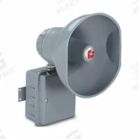 FEDERAL SIGNAL Speaker with Amplifier: Powered, 1-Way, 8 in Overall Wd, 12 1/2 in Overall Ht, 24V DC (MPN 304GC-024). Key specifications — attr1056470: Outdoor; attr1056495: Powered.