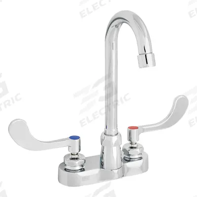 ZURN Gooseneck Kitchen/Bathroom Faucet: AquaSpec, Brass, Chrome Finish - Centerset Handle Bathroom Faucets