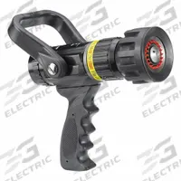 VIPER Fire Hose Nozzle: Adj Gallonage, Fog, I210425. Key specifications — Grip Type: Bale Handle; Product Type: Nozzle; Thread Type: NST; Base Type: Swivel; Body Material: Aluminum; Activates By: Shutoff Handle; Nozzle Option: Adjustable Gallonage; Spray Pattern: Fog/Straight Stream.