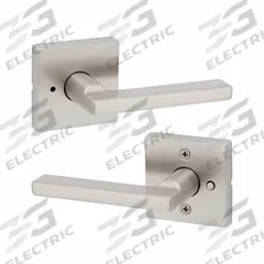 KWIKSET Door Lever Lockset: Privacy Lever Locksets, Nickel, ADA Compliant (MPN 730HFL-SQT-15-6AL-RCS). Key specifications — Ligature Resistance: Not Ligature-Resistant; Brand: KWIKSET; Lockset Function ANSI Code: F76; Visual Indicator Message: No Message; Lockset Style: Rose; ADA Compliant: Yes; Finish: Satin Nickel-Plated : Zinc.