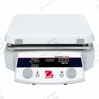 OHAUS Hot Plate Stirrer: US Std Plug Type, 1 Positions, 10 in Plate Wd, 10 in Plate Lg, Rectangular (MPN e-G52HS10C 100-120V). Key specifications — attr1025312: OHAUS; attr1025316: Digital; attr1025320: Yes; attr1025333: Ceramic Coated Aluminum; attr1025337: Hot Plate Stirrer; attr1029342: Hot Plate Stirrer; attr1029343: Yes; attr1071280: 100-120V AC.