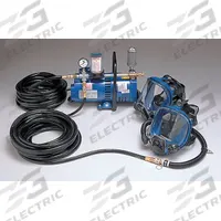 ALLEGRO Supplied Air Pump Package: 100 ft Hose Lg, 3/4 hp Pump Horsepower, Full Face Mask, 2 Users (MPN 9210-02). Key specifications — Headgear Type: Full Face Mask; Includes: 3/4 hp Ambient Air Pump; Brand and Series: Allegro 9210.