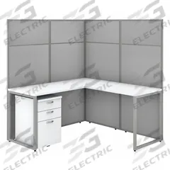 BUSH BUSINESS FURNITURE Modular Cubicle Workstation: 66 in Overall Ht, 60 in Overall Wd, White (MPN EODH36SWH-03K). Key specifications — Brand: BUSH BUSINESS FURNITURE; Office Cubicle Color: White.