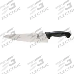 MERCER CUTLERY Chef Knife: Sharp Edge, 10 in Overall Lg, Steel Blade, Black Handle, Stamped, Black (MPN M22610). Key specifications — Sub-brand: Millennia; Brand: MERCER CUTLERY; Blade Material: Steel; Blade Type: Sharp Edge; Forged/Stamped: Stamped; Handle Color: Black; Handle Material: Santoprene/Polypropylene; Knife Type: Chef's Knife.