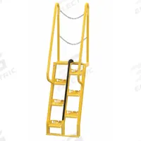 VESTIL Alternating Tread Stairs: 7.5 ft Overall Ht, Steel, 350 lb Load Capacity, Perforated, 7 Steps (MPN ATS-4-68). Key specifications — Color: Yellow; Brand: VESTIL.