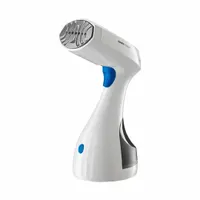 RELIABLE Portable Garment Steamer: 18 min Steam Time, 11 in Overall Lg, Auto Shutoff Included, White (MPN 150GH). Key specifications — Input Voltage: 120V.