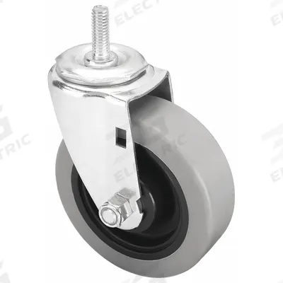 APPROVED VENDOR Stem Caster: Swivel, 3 in Wheel Dia., 1 1/4 in Wheel Wd, Rubber - Standard Threaded Stem Casters