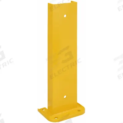 VESTIL Pallet Rack Guard: Bolt-On, Floor/Upright, 8 in x 3 5/8 in x 24 1/4 in - Floor-Mount Steel Pallet Rack Post Protectors