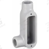 Conduit Outlet Body: Iron, 2 in Trade Size, LL Body, 105 cu in Body Capacity, Threaded Hub (MPN LL68). Key specifications — Finish: Powder Coated; Includes: Set Screw Hubs; For Use With: IMC; Brand: HUBBELL KILLARK; Hub Style: Threaded; Mfr. Series: Duraloy 8.