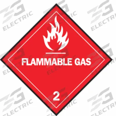 BRADY Container Label: Flammable Gas, 4 in x 4 in, 4 in Label Ht, 4 in Label Wd - Class 2: Gases