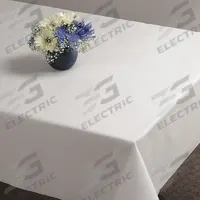 APPROVED VENDOR Disposable Table Cover: Round, White, Plastic, 82 in Dia, 12 PK (MPN 112010). Key specifications — attr557564: White; attr557567: Plastic.