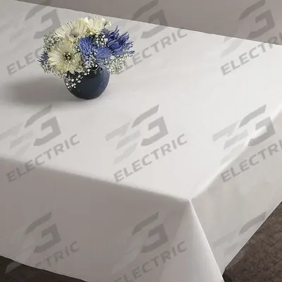 APPROVED VENDOR Disposable Table Cover: Round, White, Plastic, 82 in Dia - Disposable Table Covers