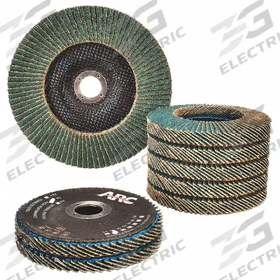 ARC ABRASIVES Flap Disc: Type 27, 4-1/2" x 7/8", Zirconia Alumina, 36 Grit - High-Performance Flap Discs for Carbon & Stainless Steel