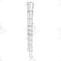 TRI-ARC Fixed Ladder with Safety Cage: 32 ft Overall Ht, 18 in Overall Wd, Steel, 29 Rungs (MPN WLFC1229). Key specifications — attr1050722: TRI-ARC; attr1050760: Unassembled; attr1083696: 3.