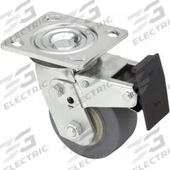 APPROVED VENDOR Plate Caster: Swivel, Total Lock, Rubber, 4 in Wheel Dia., 2 in Wheel Wd, Slot (MPN P21S-PRP040R-14-TB). Key specifications — Brand: APPROVED VENDOR; Wheel/Tread Color: Gray; Roll Up: Swivel with Total Lock.
