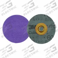 3M CUBITRON 3 Quick-Change Disc: TSM, 1-1/2", Ceramic, 60 Grit, YF Wt Fiber, 1187C, 50 PK (MPN 7100332837). Key specifications — Brand: 3M CUBITRON 3; Series: 1187C.