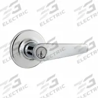 KWIKSET Door Lever Lockset: Office Lever Locksets, Chrome, ADA Compliant (MPN 405DL-26-SMT-6AL-RCS). Key specifications — attr1024149: Not Ligature-Resistant; attr1011488: KWIKSET; attr1011524: No Message; attr1011506: Rose; attr1011485: Yes; attr1059461: Bright Chromium-Plated : Zinc.