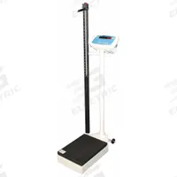 ADAM EQUIPMENT Physician Scale: Digital, kg/lb, 10 3/4 in Weighing Surface Wd (MPN MDW-300L). Key specifications — Brand: ADAM EQUIPMENT; Weighing Units: kg; Standards: FCC; Indicator Attachment: Column-Mounted; Includes: Charger; Readability: 0.05kg, 0.1 lb.