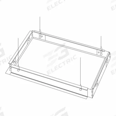 DAYBRITE 1x4 NEMA "F" Mounting Kit: 1 in Wd - Surface Mount Kits for Panel & Troffer Lights