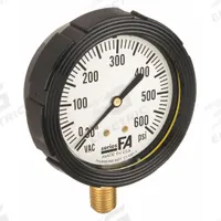 SPAN Compound Gauge with Internal Seal: 0 psi to 600 psi, LFS-210, 2 1/2 in Dial, Buna-N, Brass, 4 (MPN LFS-210-30Hg/600PSI-G-KEMX). Key specifications — Brand: SPAN; Gauge Case Liquid: Glycerin; Seal Fill Liquid: Instrument Oil; Seal Lower Housing Material: Brass; Accuracy: ±1.00%; Gauge Wetted Parts: Brass / Copper.