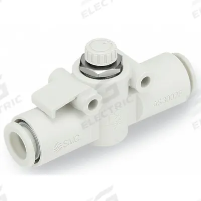 SMC Speed Control Valve: In-Line Fitting, Hex Screw, 3/8 in Valve Body Size - In-Line Speed Control Valves