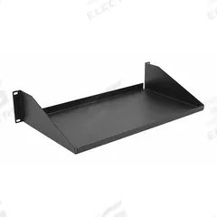 MONOPRICE Rack Shelf: 2 u, Solid Shelf, 10 in Overall Dp, 3 1/2 in Overall Ht, 19 in Overall Wd (MPN 8631). Key specifications — Brand: MONOPRICE; Color: Black; Material: Steel; _Shelf Style: Solid.