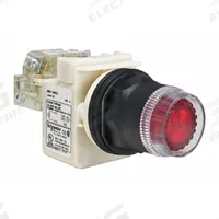 SCHNEIDER Illuminated Push Button: Illuminated, Flush Profile, Non-Metallic, 30 mm, SPDT (MPN 9001SK1L35RH13). Key specifications — Brand: SCHNEIDER; Action: Momentary; Series: 9001SK; Push Button Material Type: Non-Metallic.