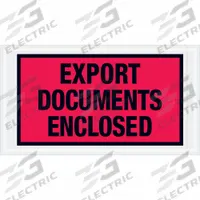 APPROVED VENDOR Packing List Envelopes: Export Documents Enclosed, 10 in Outside Ht, 1,000 PK (MPN PL440). Key specifications — Color: Black/Red; Message Location: Centered; Opening Location: Side Loading; Message: Export Documents Enclosed; Brand: APPROVED VENDOR.