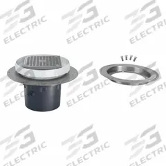 ZURN Floor Drain: 9 7/8 in Overall Dia, 5 in Grate Size, 4 in Nominal Pipe Size, Solvent Weld, PVC (MPN EZ2-PV4-ST-CC). Key specifications — Color: Bronze; Connection Type: Solvent Weld; Brand: ZURN; Includes: Stainless Steel Clamp Collar.