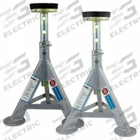 ESCO/EQUIPMENT SUPPLY CO Jack Stands: Manual, 3 ton Load Capacity, 21 1/2 in Max Extended Ht, 1 PR (MPN 10498-PAIR). Key specifications — Base Shape: Round; Base Material: Steel; Saddle Shape: Round; Brand: ESCO/EQUIPMENT SUPPLY CO.