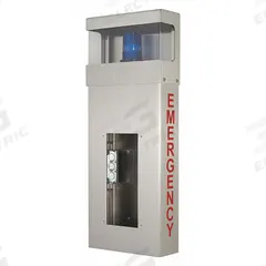 AIPHONE Emergency Phone Tower Box: Hooded LIght, Gray, Emergency, WB-HE, Stainless Steel, Wall. Key specifications — Color: Gray; Brand: AIPHONE; Manufacturer Part Number: WB-HE; Features: Meets ADA Requirements for Signage and Call Button Mounting Height; Includes: Hooded LIght; Material: Stainless Steel; Product Type: Emergency Telephone Towers; Mounting Location: Wall.