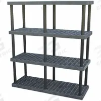 STRUCTURAL PLASTICS Plastic Shelving: 66 in x 24 in, 75 in Overall Ht, 4 Shelves (MPN S6624X4). Key specifications — Resistance Properties: Corrosion-Resistant; Frame Material: Plastic; Shelving Material: High Density Polyethylene; Brand: STRUCTURAL PLASTICS.