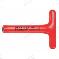 KNIPEX Hollow Round Shank Nut Driver: T-Handle, Metric, Without Magnetized Tip, Std, 17 mm Tip Size (MPN 98 04 17). Key specifications — attr1214485: Round; attr1214505: KNIPEX.